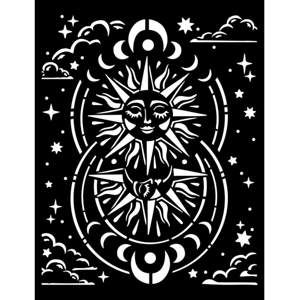 Stamperia Stencil - Sun. Cosmos Infinity