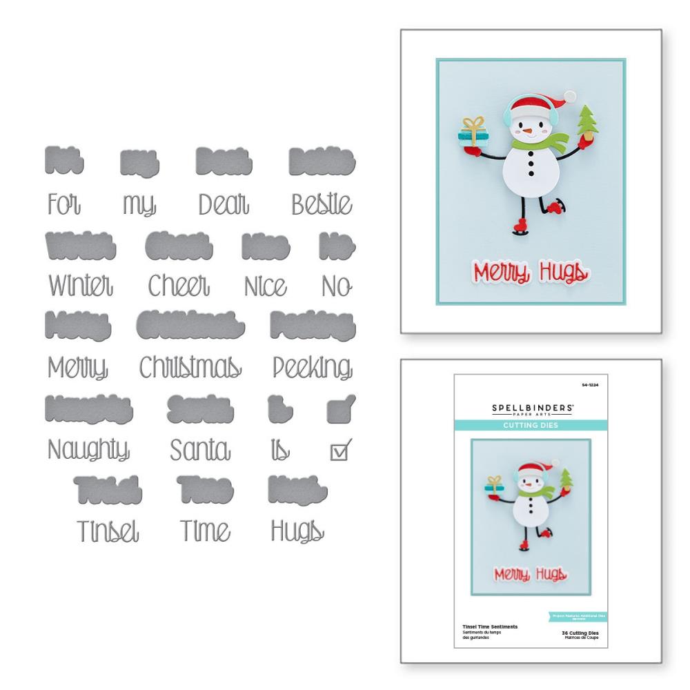 Spellbinders Etched Die - Sentiments - Tinsel Time