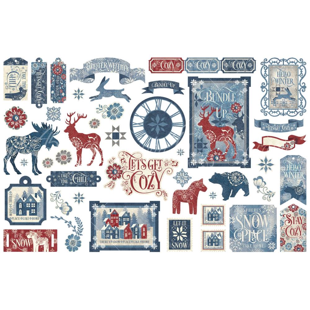 Graphic 45 - Cardstock Die-Cut Assortment - Let's Get Cozy