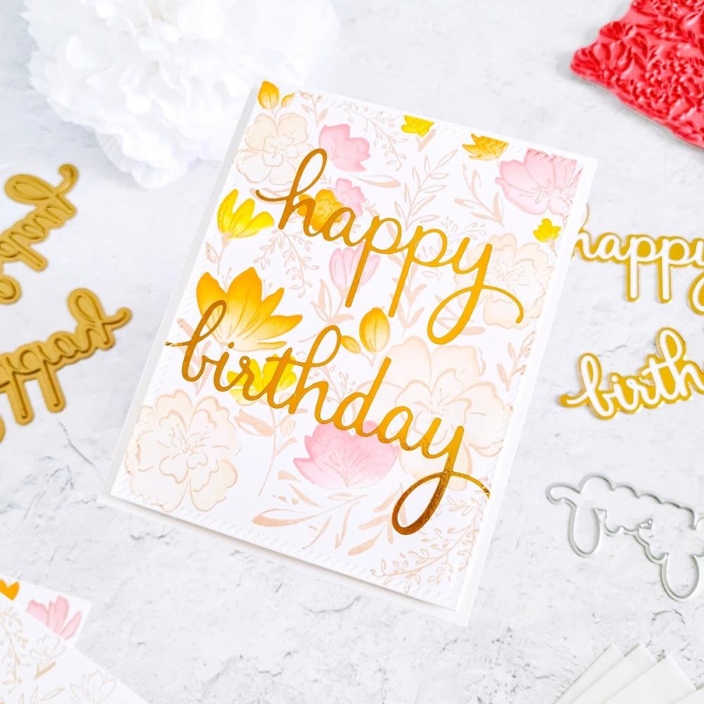 Pinkfresh Studio Hot Foil Plate - Sentiment Suite: Happy Birthday