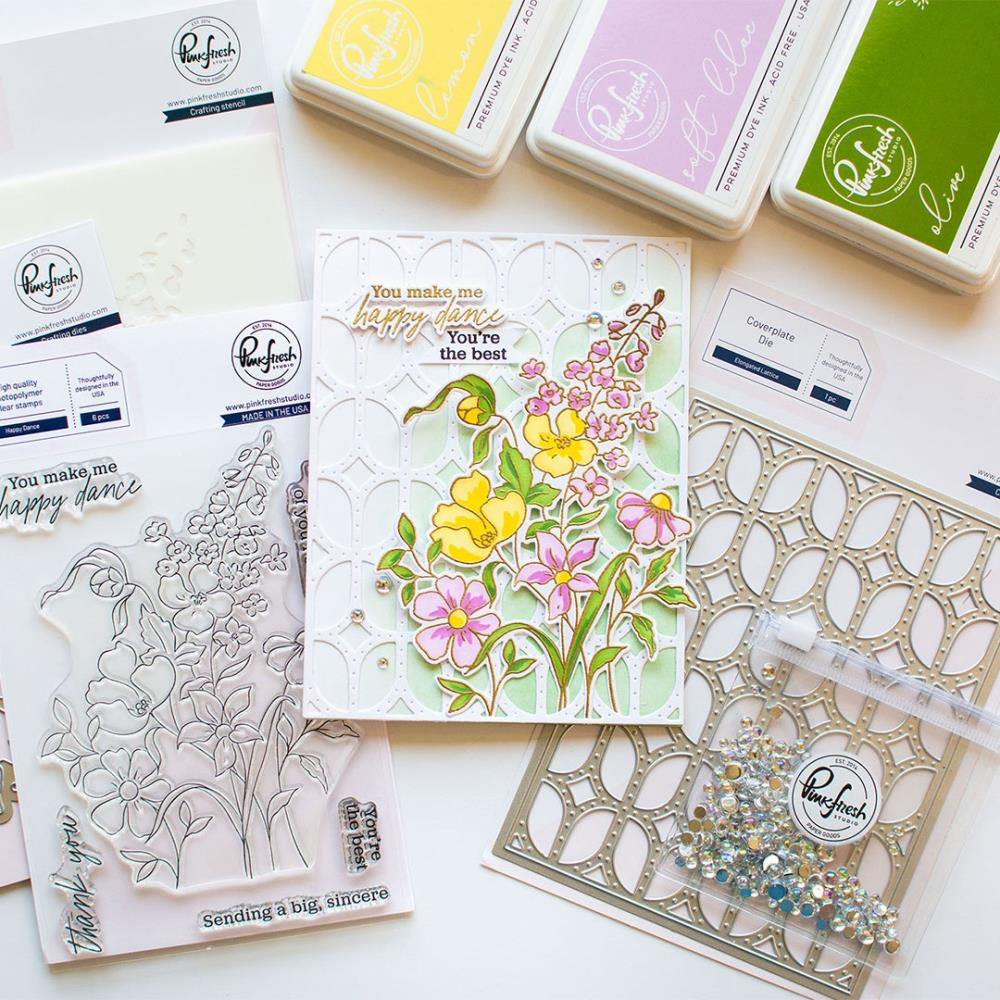 Pinkfresh Studio Stencils - Happy Dance Layering