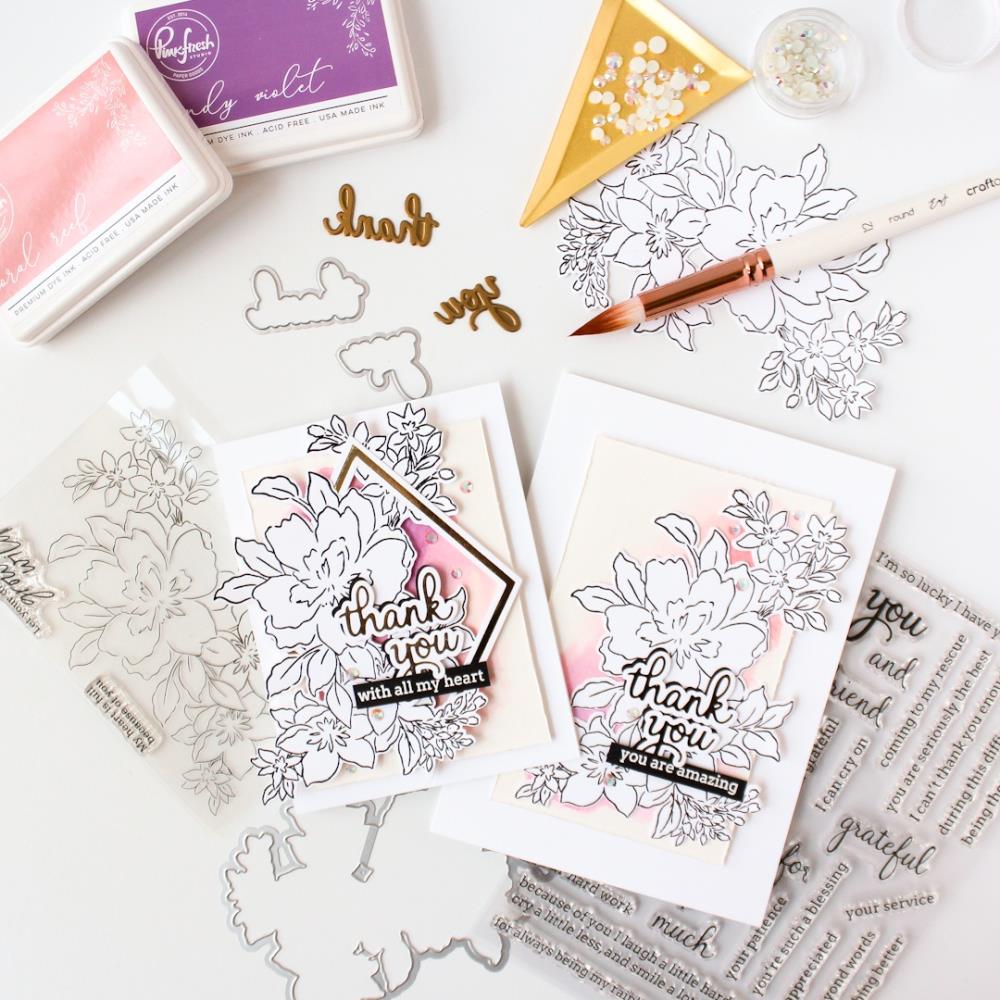Pinkfresh Studio Hot Foil Plate - Sentiment Suite: Thank You