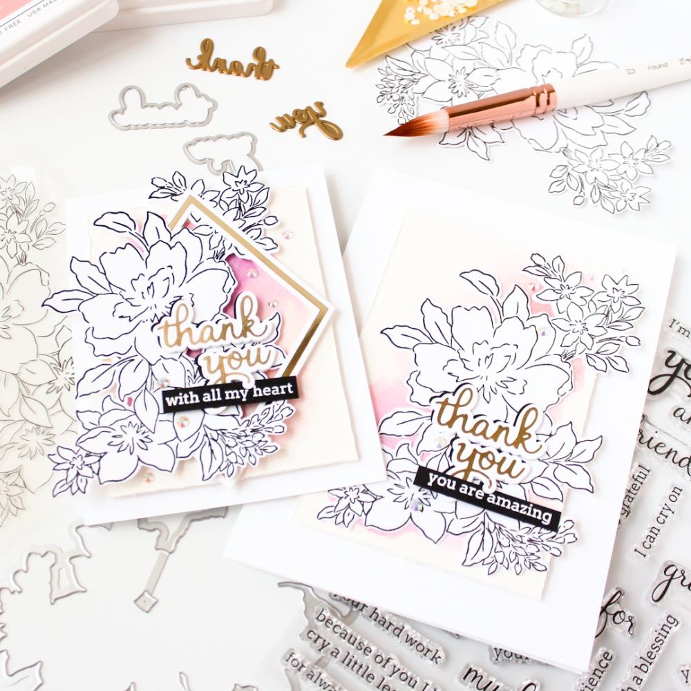 Pinkfresh Studio Hot Foil Plate - Sentiment Suite: Thank You