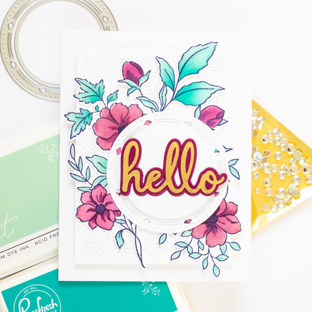 Pinkfresh Studio Hot Foil Plate - Sentiment Suite: Hello