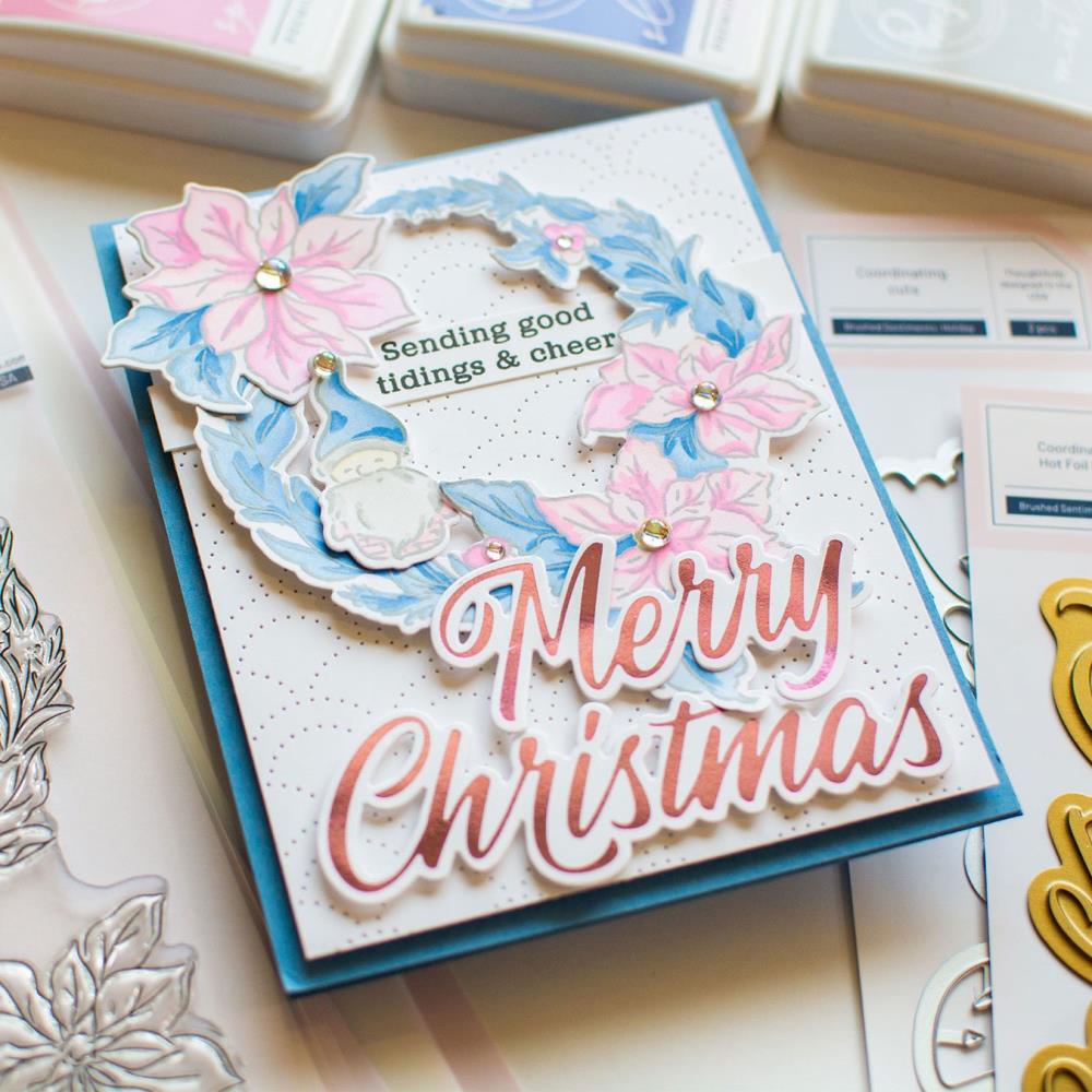 Pinkfresh Studio Hot Foil Plate - Brushed Sentiments Holiday