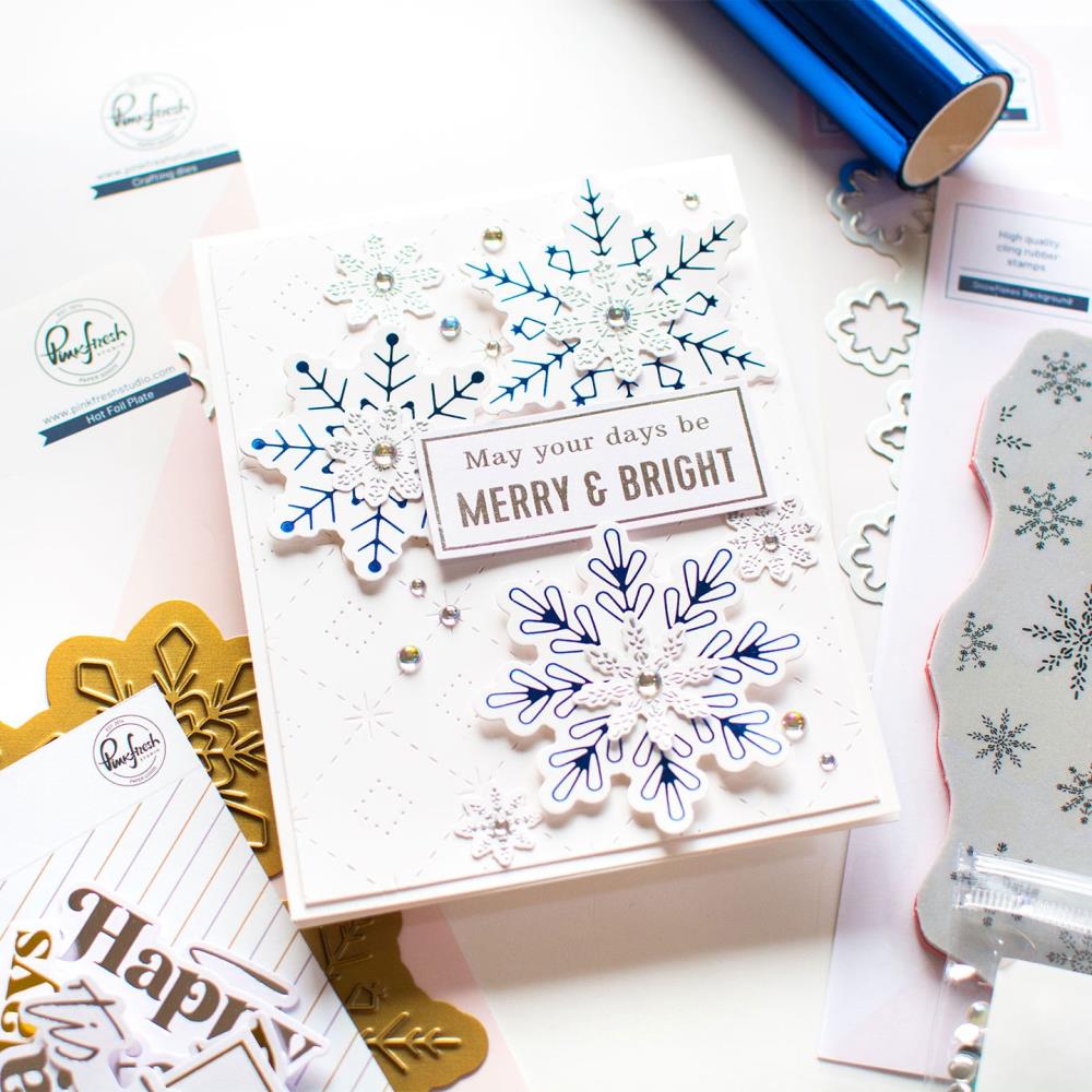 Pinkfresh Studio Die - Snowflakes Background
