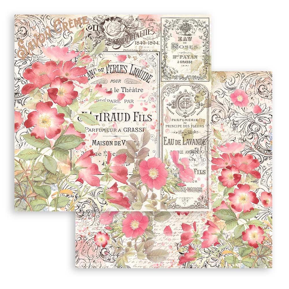 Stamperia Double-Sided Paper Pad - 12x12 - Rose Parfum