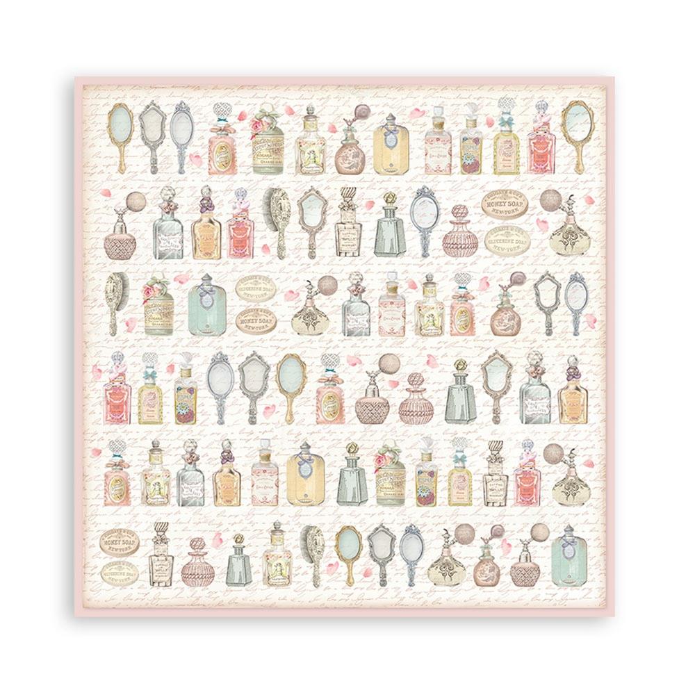 Stamperia Backgrounds Double-Sided Paper Pad - 12x12 - Rose Parfum