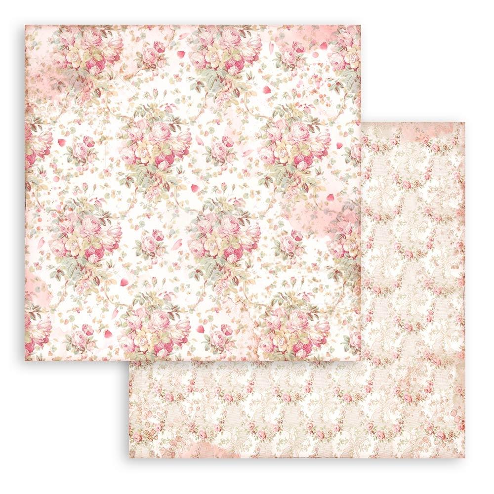 Stamperia Backgrounds Double-Sided Paper Pad - 12x12 - Rose Parfum