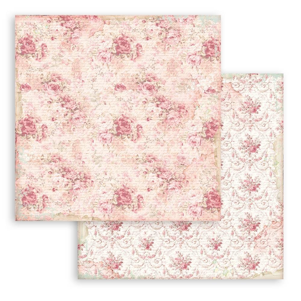 Stamperia Backgrounds Double-Sided Paper Pad - 12x12 - Rose Parfum