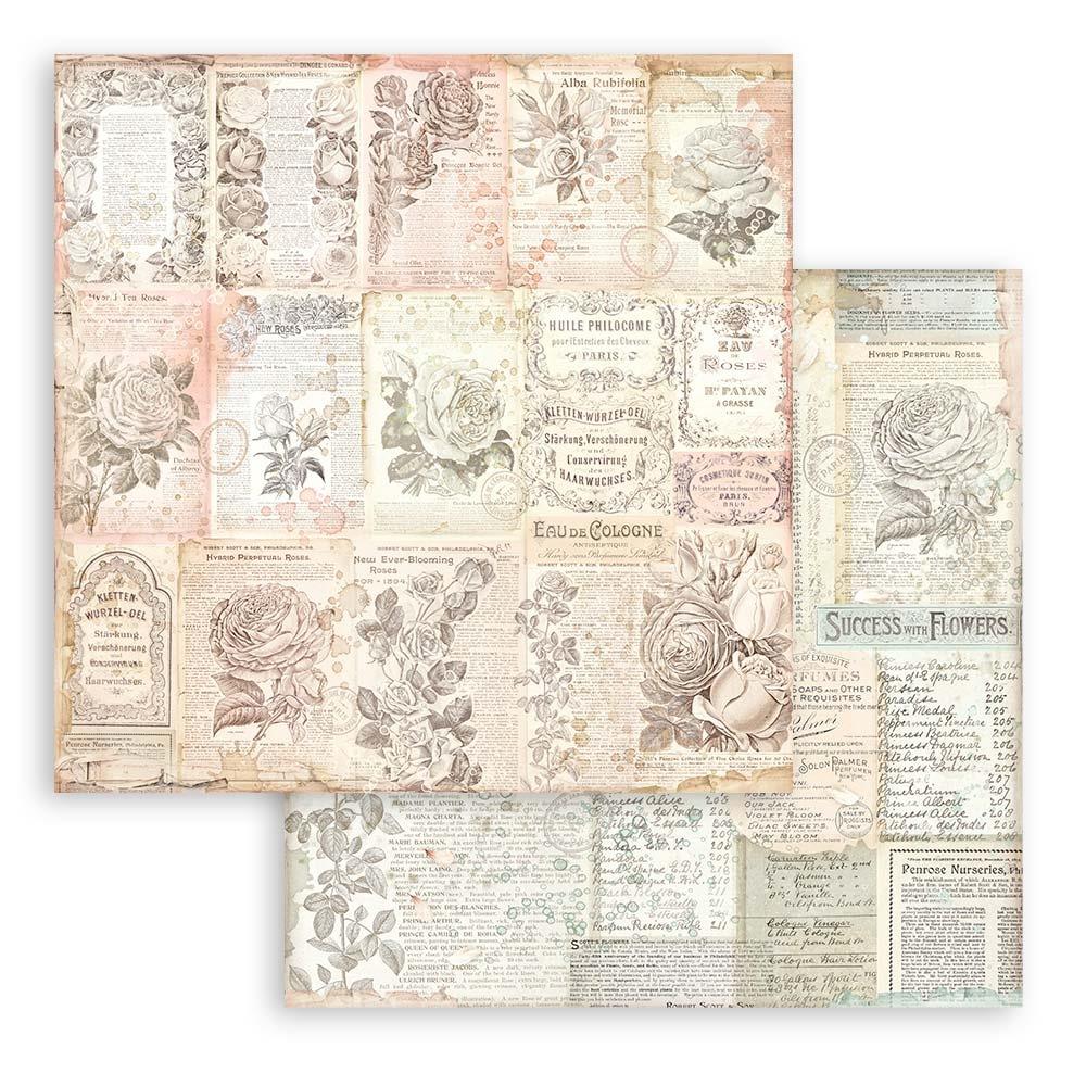 Stamperia Backgrounds Double-Sided Paper Pad - 12x12 - Rose Parfum