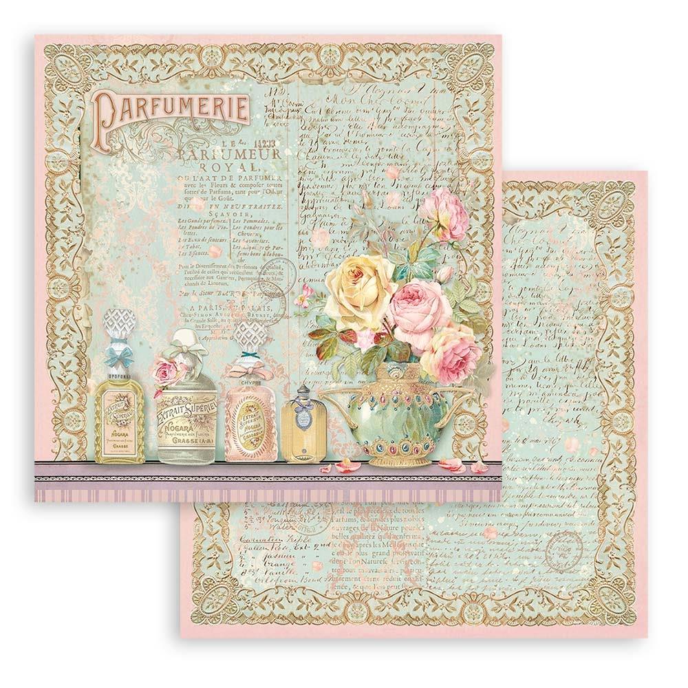 Stamperia Double-Sided Paper Pad 8x8 - Rose Parfum