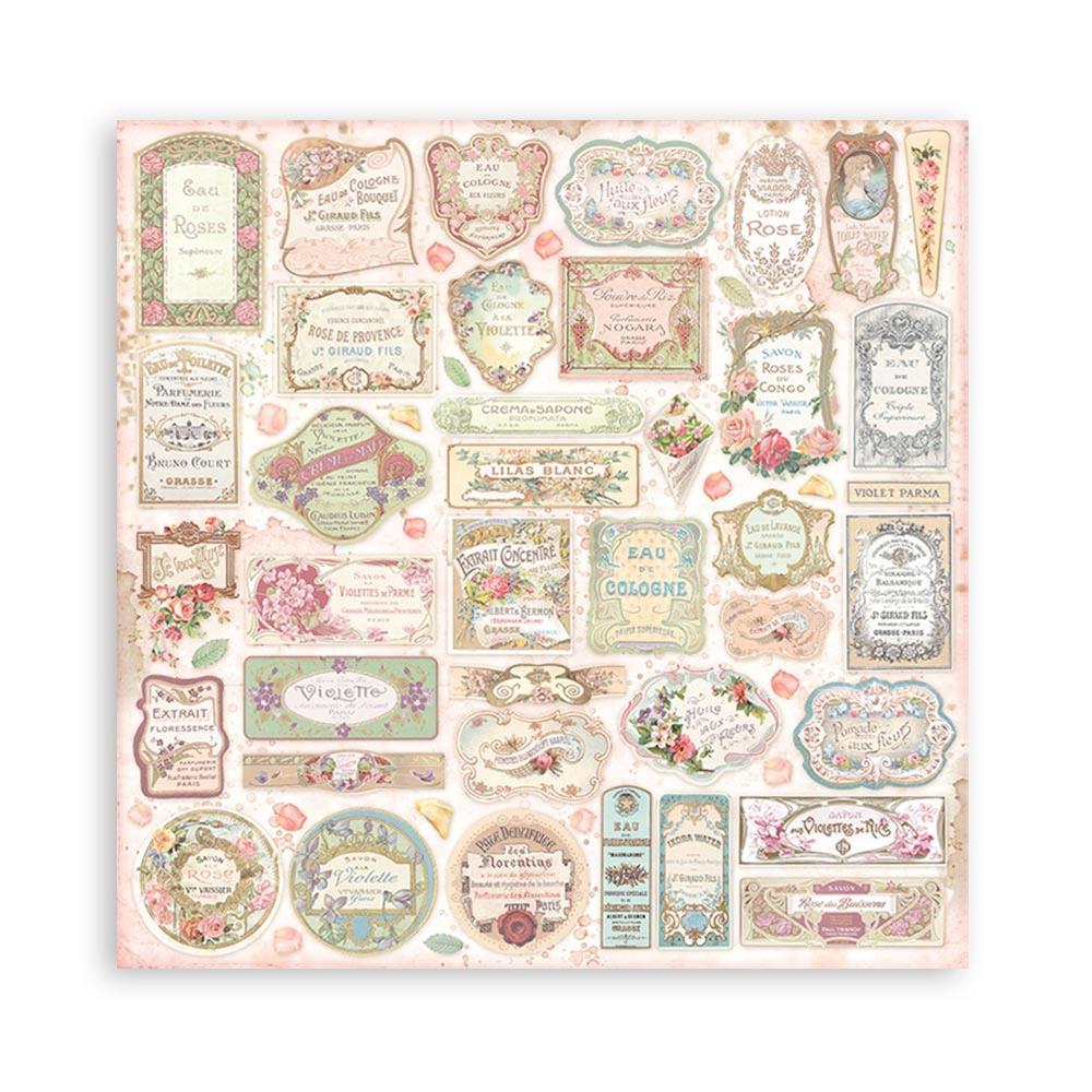Stamperia Double-Sided Paper Pad 8x8 - Rose Parfum