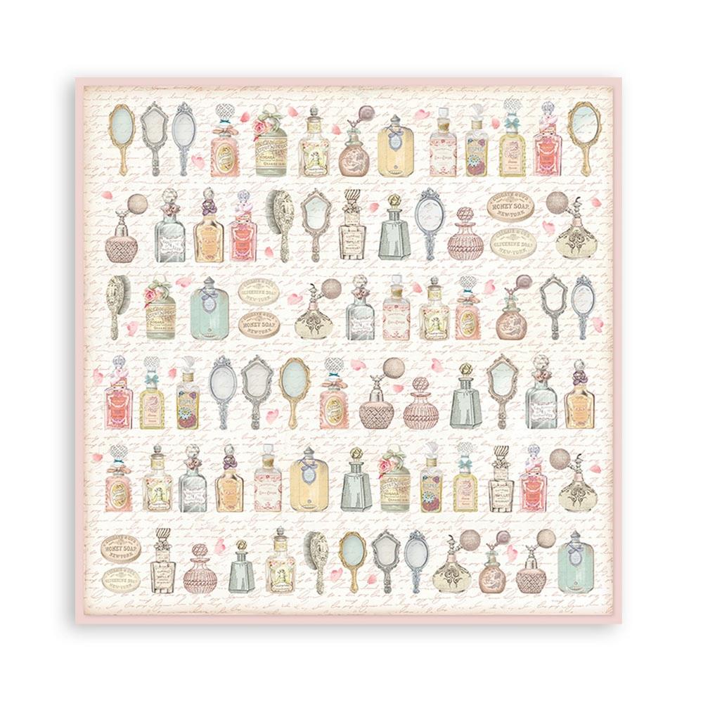 Stamperia Backgrounds Double-Sided Paper Pad 8x8 - Rose Parfum