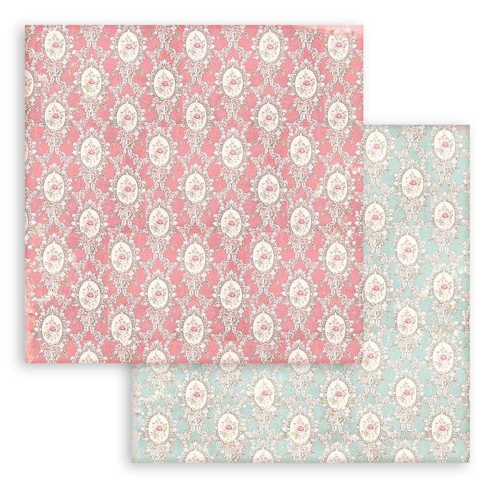 Stamperia Backgrounds Double-Sided Paper Pad 8x8 - Rose Parfum