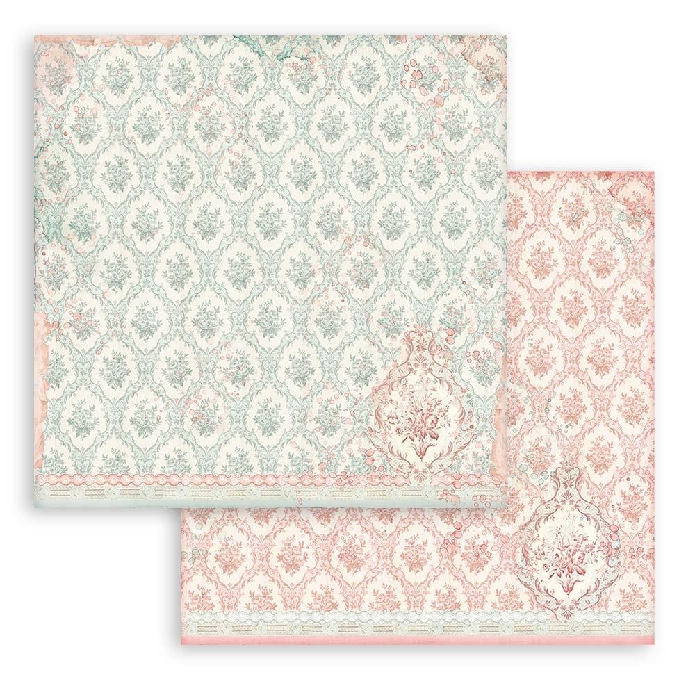 Stamperia Backgrounds Double-Sided Paper Pad 8x8 - Rose Parfum