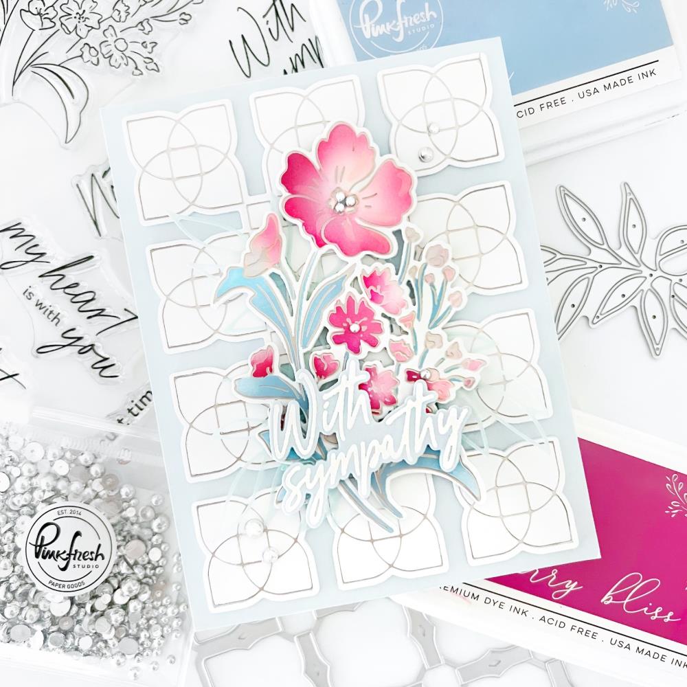 Pinkfresh Studio Stencil - With Sympathy Layering
