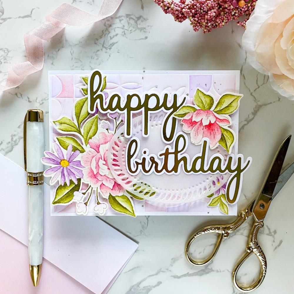 Pinkfresh Studio Hot Foil Plate - Phrase Builder: Happy