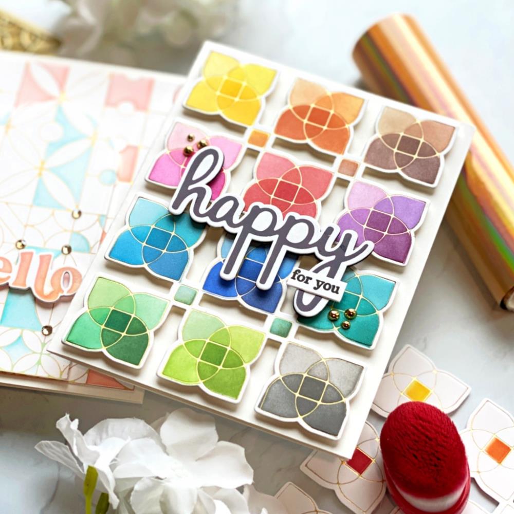 Pinkfresh Studio Hot Foil Plate - Phrase Builder: Happy