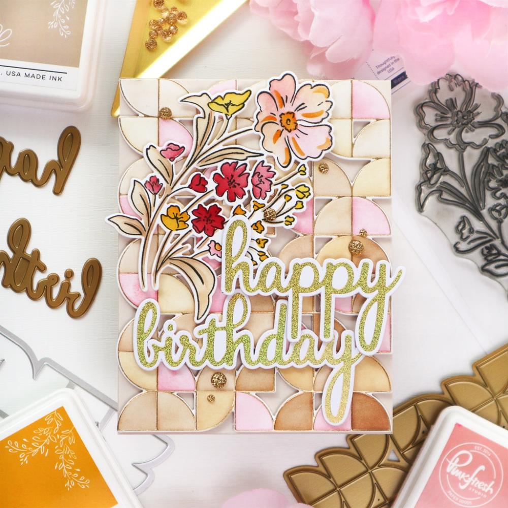 Pinkfresh Studio Hot Foil Plate - Phrase Builder: Happy