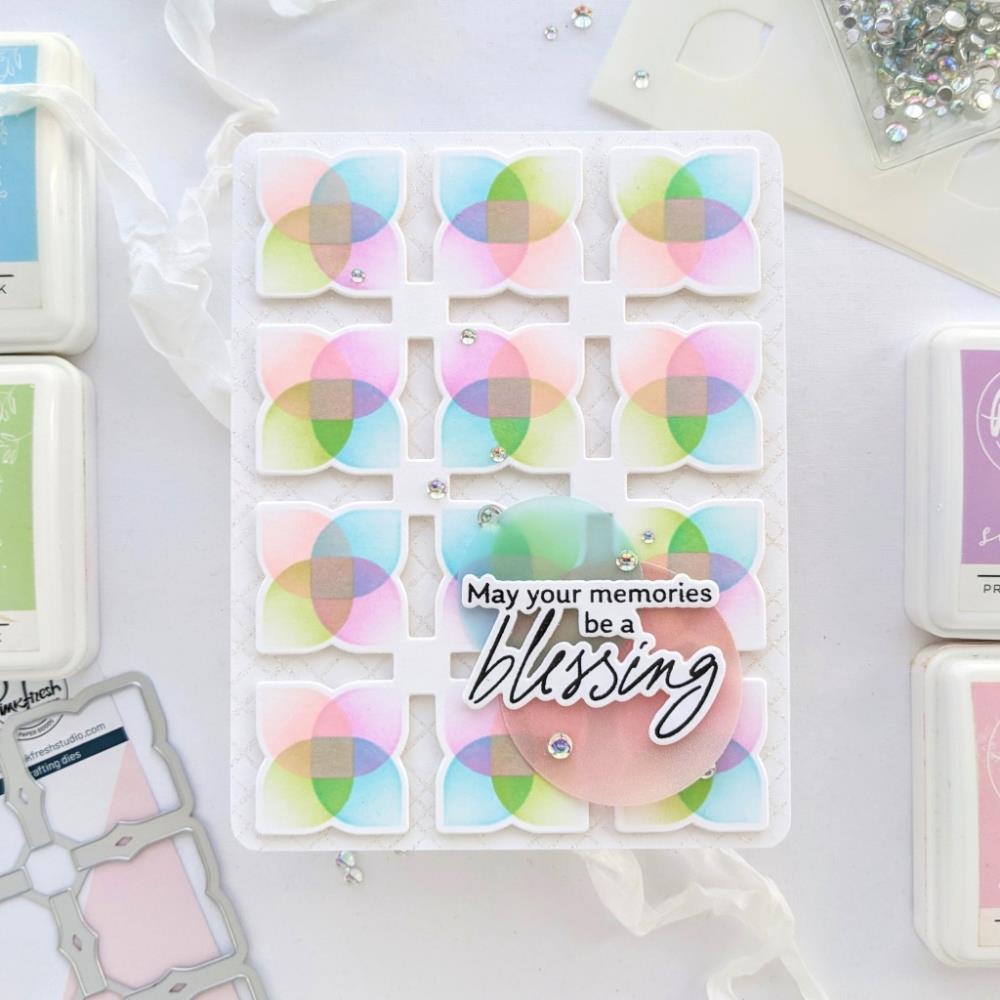 Pinkfresh Studio Stencil - Overlapping Geo Leaf Layering