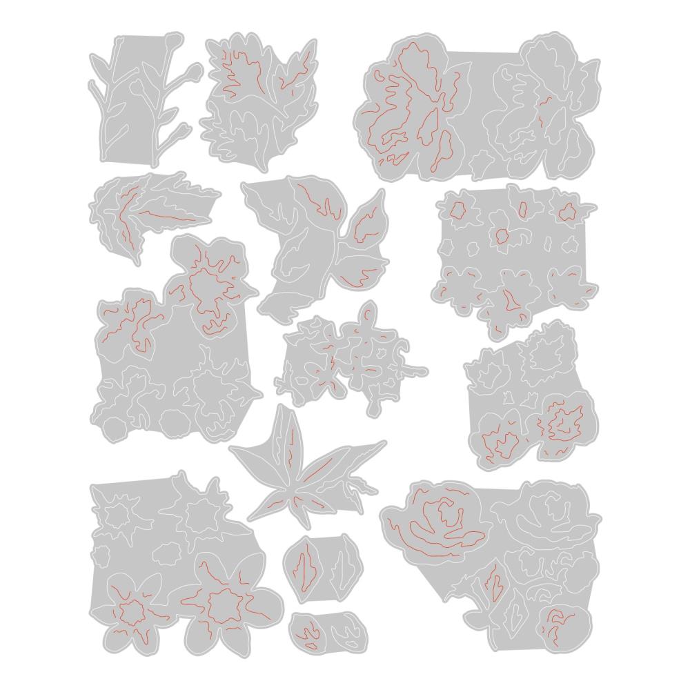 Sizzix Thinlits Dies By Tim Holtz - Brushstroke Flowers Mini