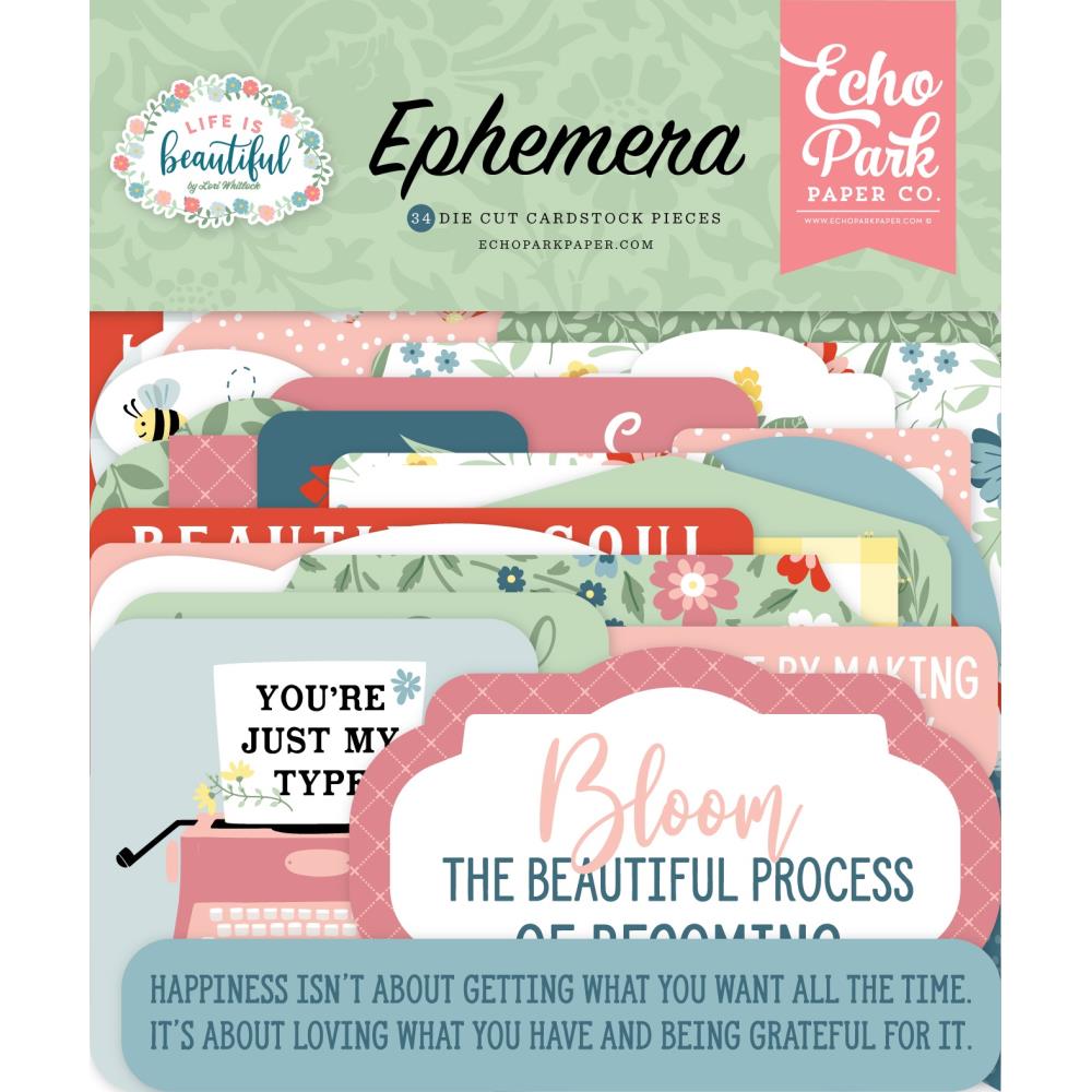 Echo Park Cardstock Ephemera - Icons - Life Is Beautiful