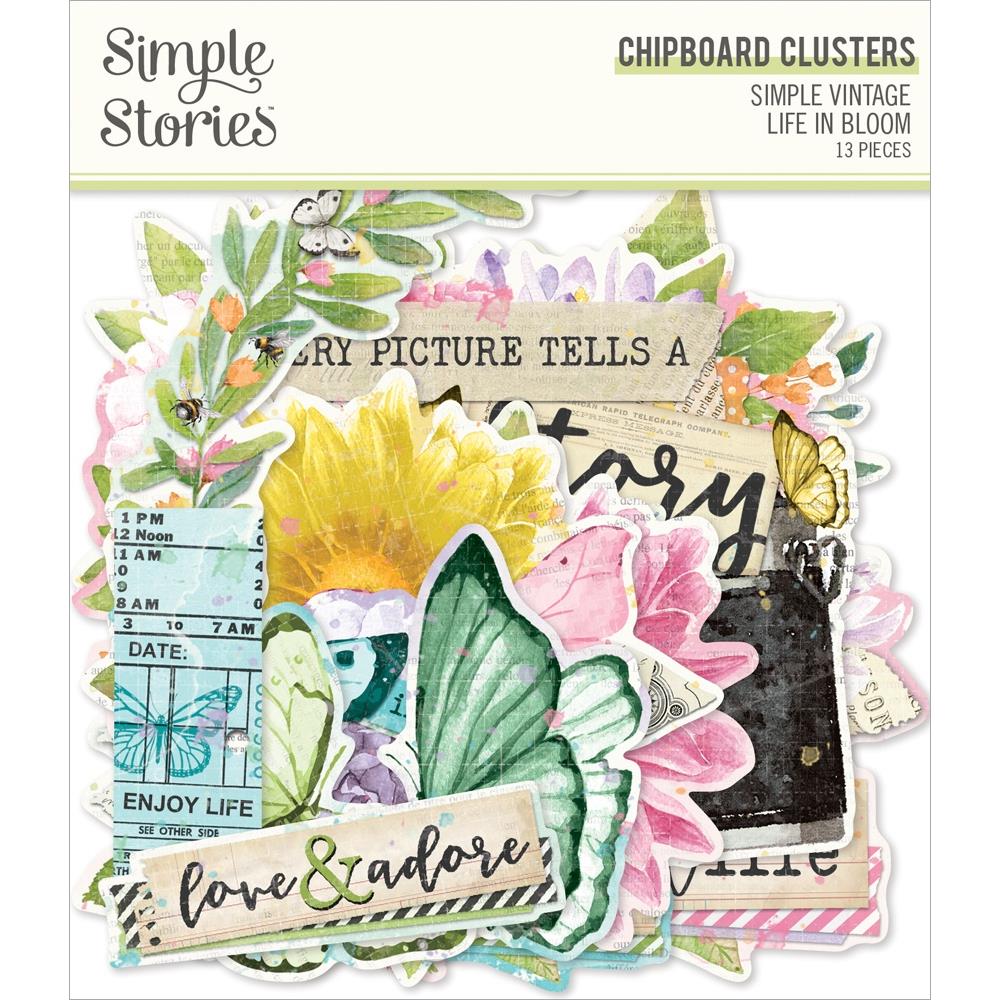 Simple Stories - Simple Vintage Life In Bloom Chipboard Clusters