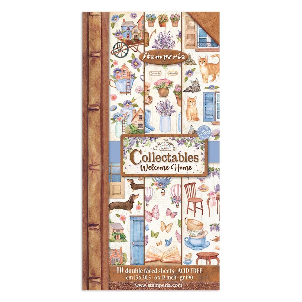 Stamperia Collectables Double-Sided Paper 6X12 - Create Happiness Welcome Home