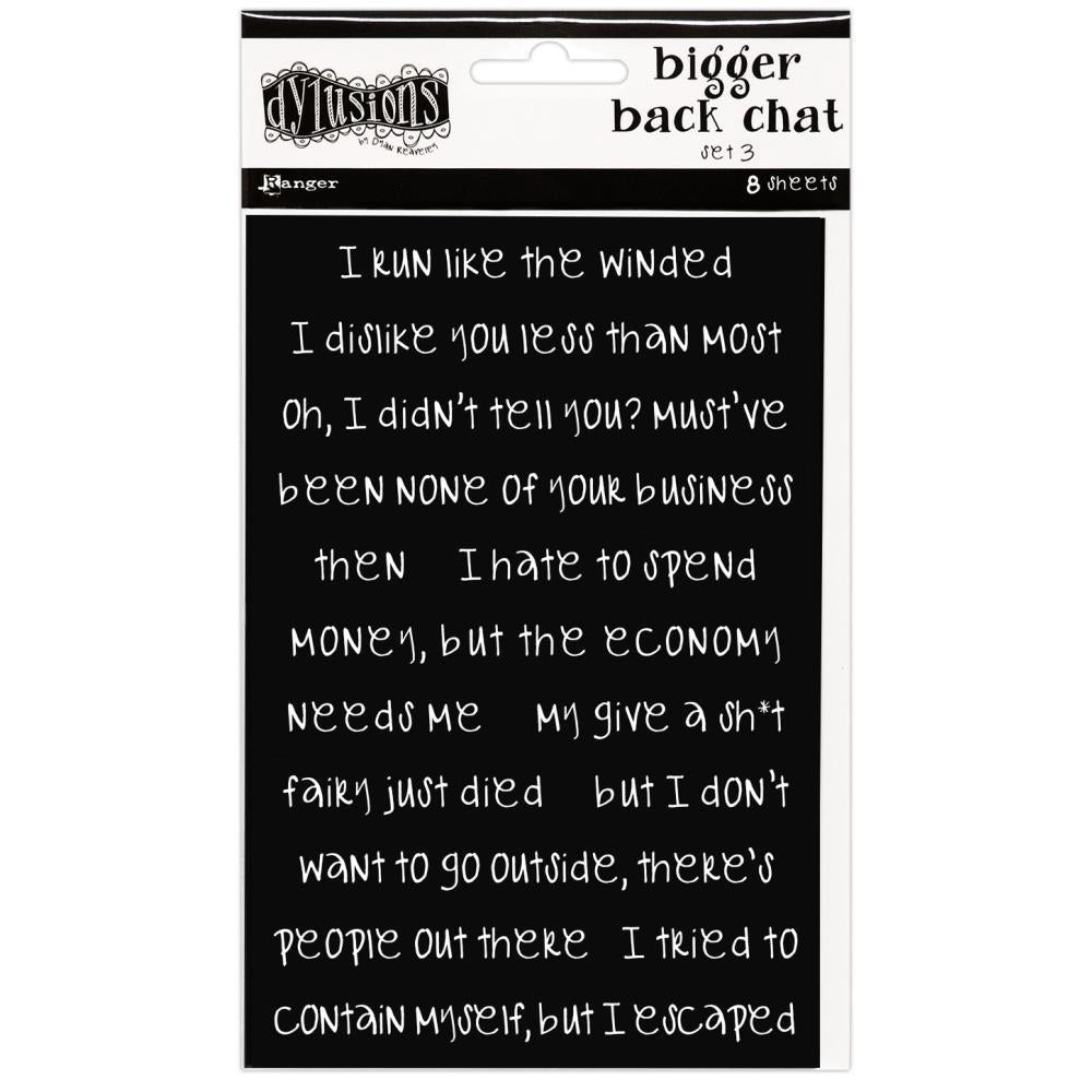 Dyan Reaveley's Dylusions Bigger Back Chat Stickers - Black Set 3