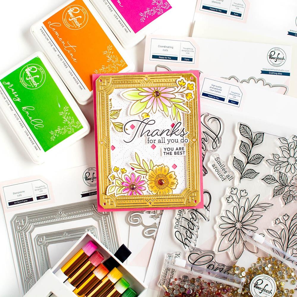 Pinkfresh Studio Clear Stamp Set - Happy For You