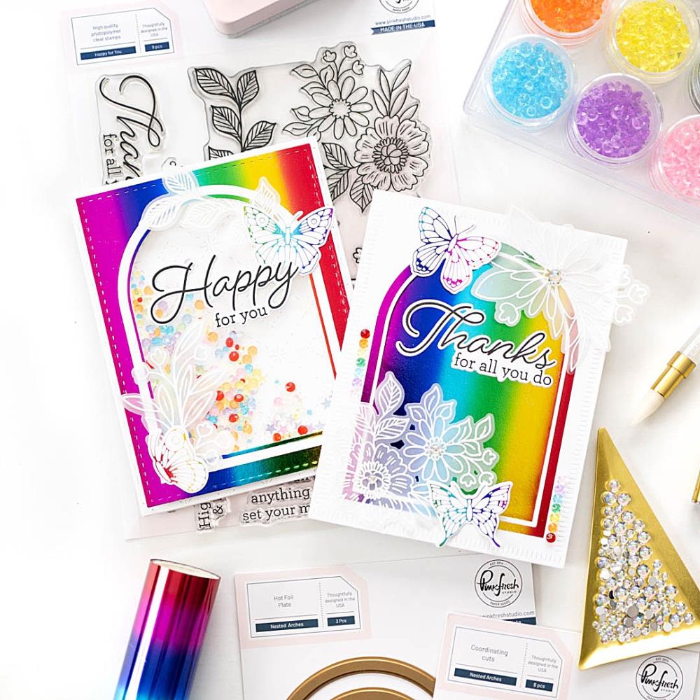 Pinkfresh Studio Stencils - Happy For You Layering