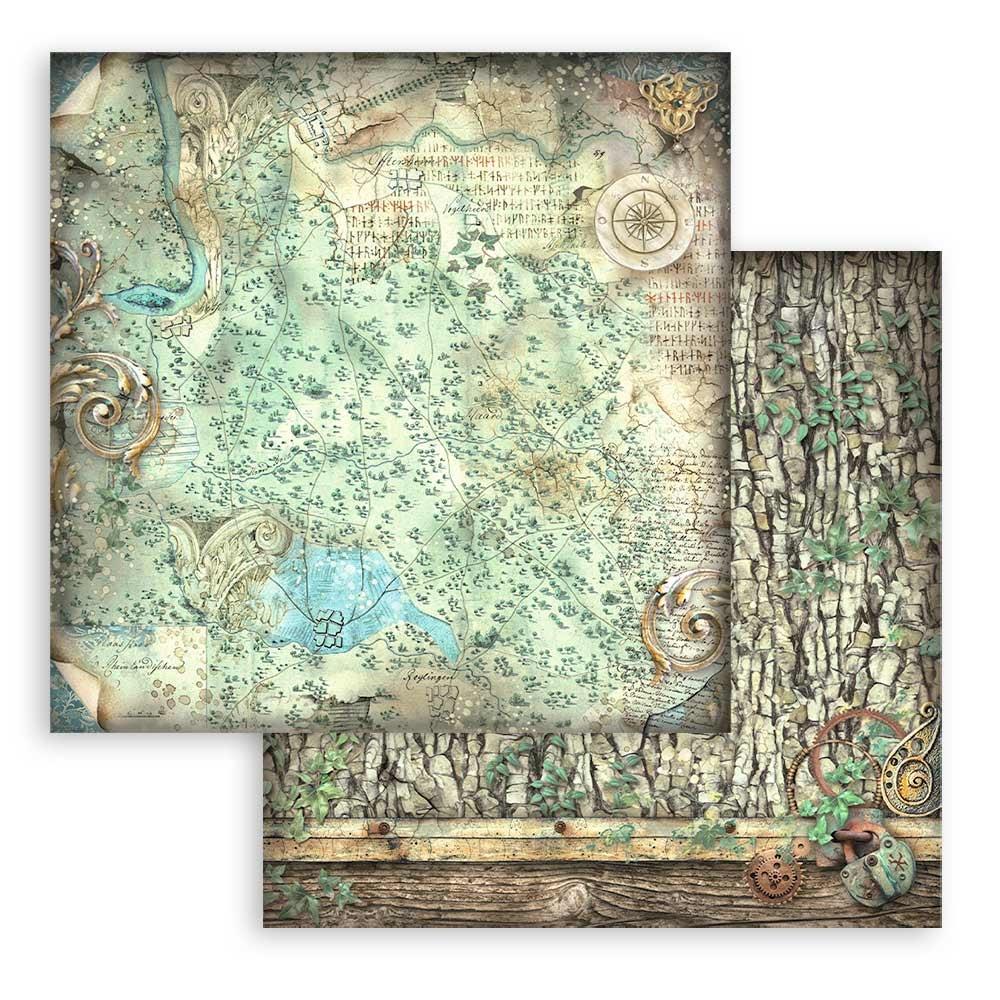 Stamperia Backgrounds Double-Sided Paper Pad 8x8 - Magic Forest