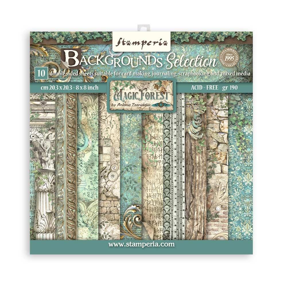 Stamperia Backgrounds Double-Sided Paper Pad 8x8 - Magic Forest