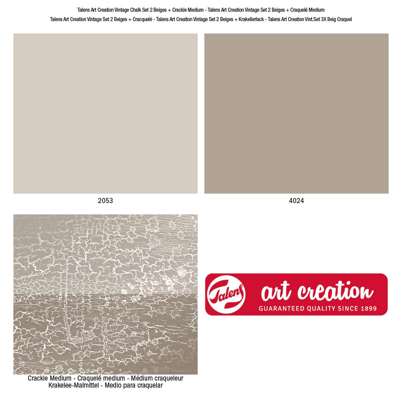 Talens Art Creation Vintage Chalk Paint - 3x Beiges Crackle