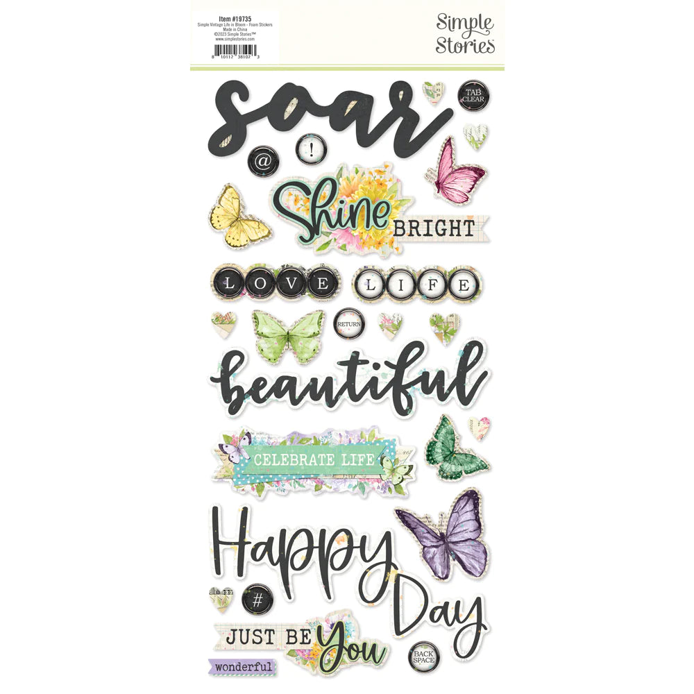 Simple Stories - Simple Vintage Life In Bloom Foam Stickers