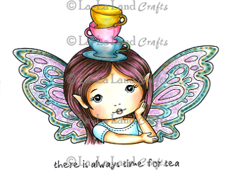 La La Land- Teacup Faerie Molli (w/ Sentiments) Rubber Stamp
