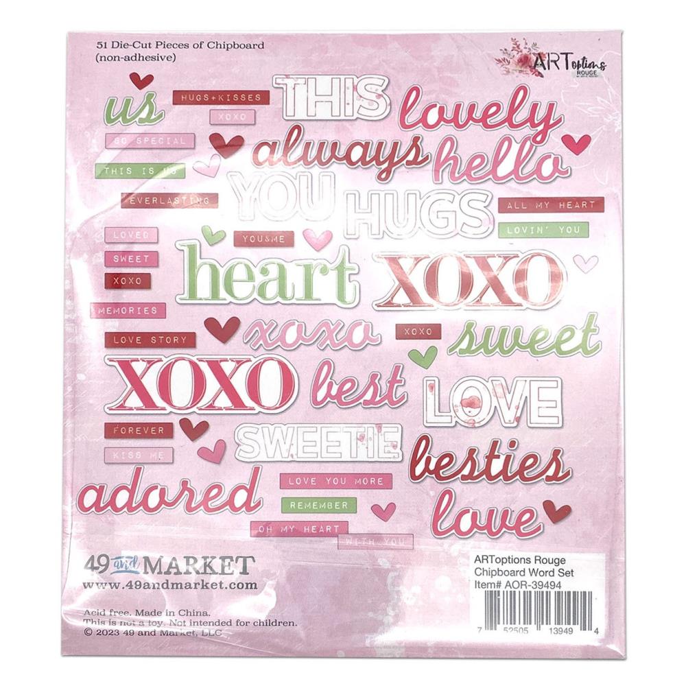 49 And Market Chipboard Bits - Chipboard Word Set - Crafty Divas