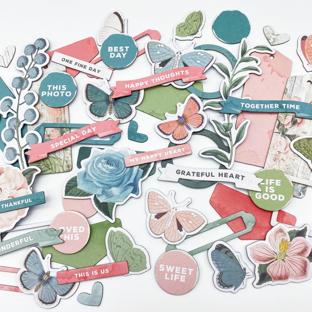 49 And Market Chipboard Bits - Vintage Artistry Tranquility - Crafty Divas