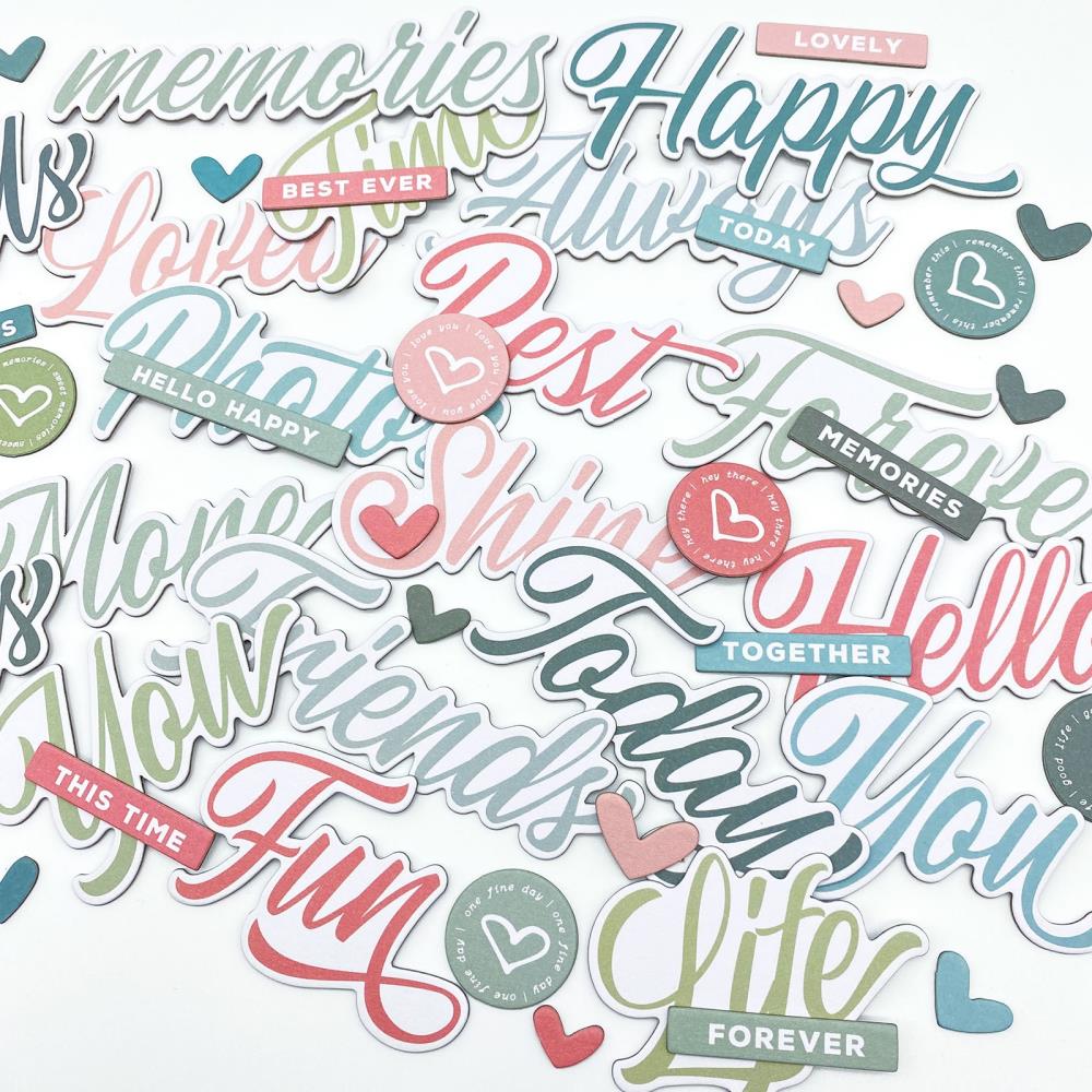 49 And Market Chipboard Bits - Vintage Artistry Tranquility Word Set - Crafty Divas