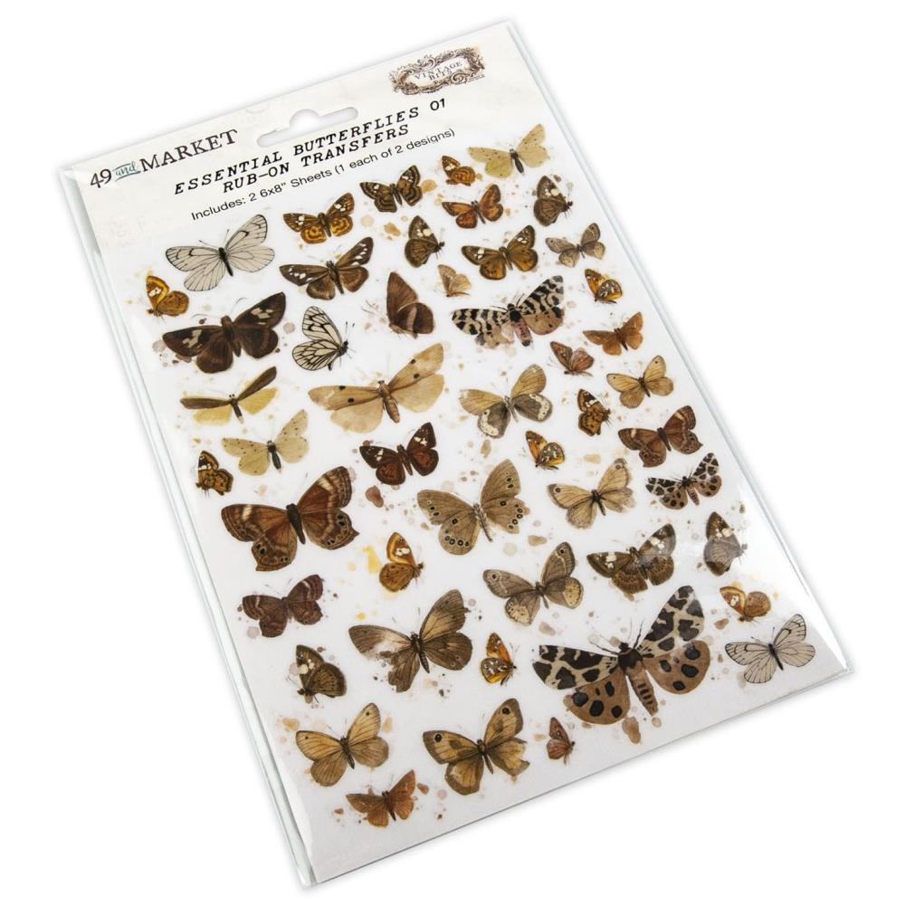 49 And Market Essential Rub-Ons Music Butterflies 2 pack - Crafty Divas