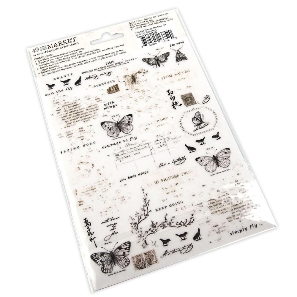 49 And Market Essential Rub-Ons Music Butterflies 2 pack - Crafty Divas