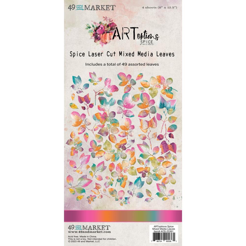49 And Market - Laser Cut Outs - Spice Mixed Media Leaves - Crafty Divas