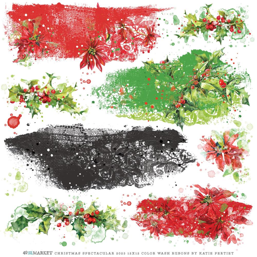 49 And Market Rub-Ons 12X12 - Color Wash - Christmas Spectacular 2023 - Crafty Divas