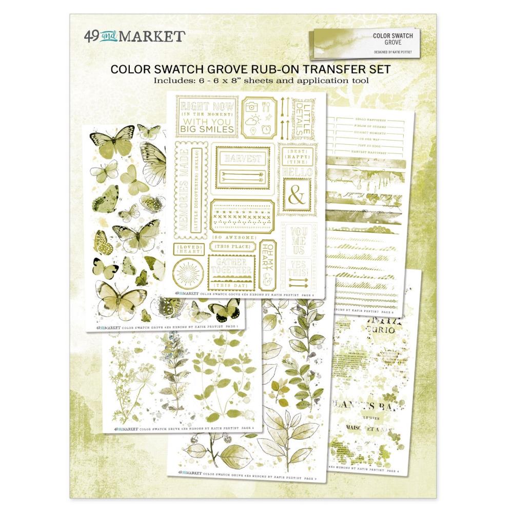 49 And Market - Rub-Ons 6 sheets - Color Swatch: Grove - Crafty Divas