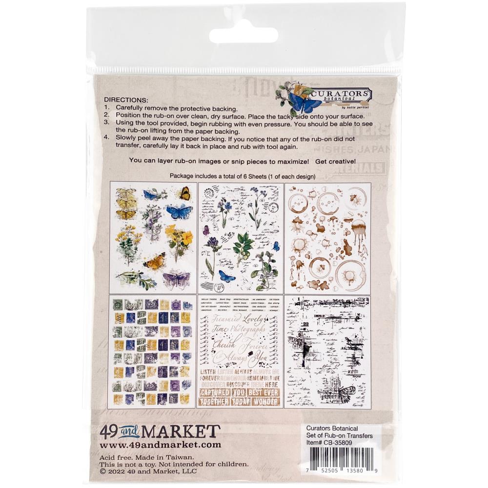 49 And Market Rub-Ons 6X8 - Curators Botanical - Crafty Divas