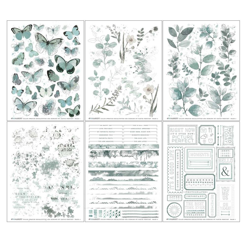 49 And Market Rub-Ons - Color Swatch: Eucalyptus - Crafty Divas