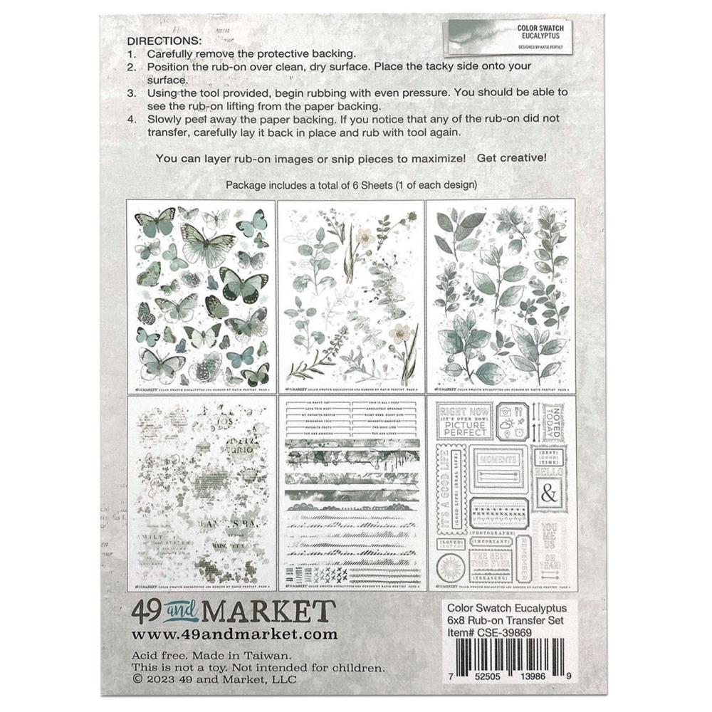 49 And Market Rub-Ons - Color Swatch: Eucalyptus - Crafty Divas