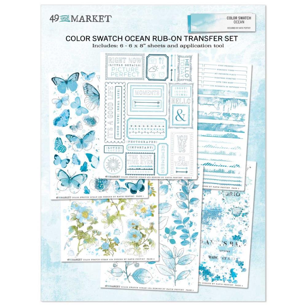 49 And Market Rub-Ons - Color Swatch: Ocean - Crafty Divas