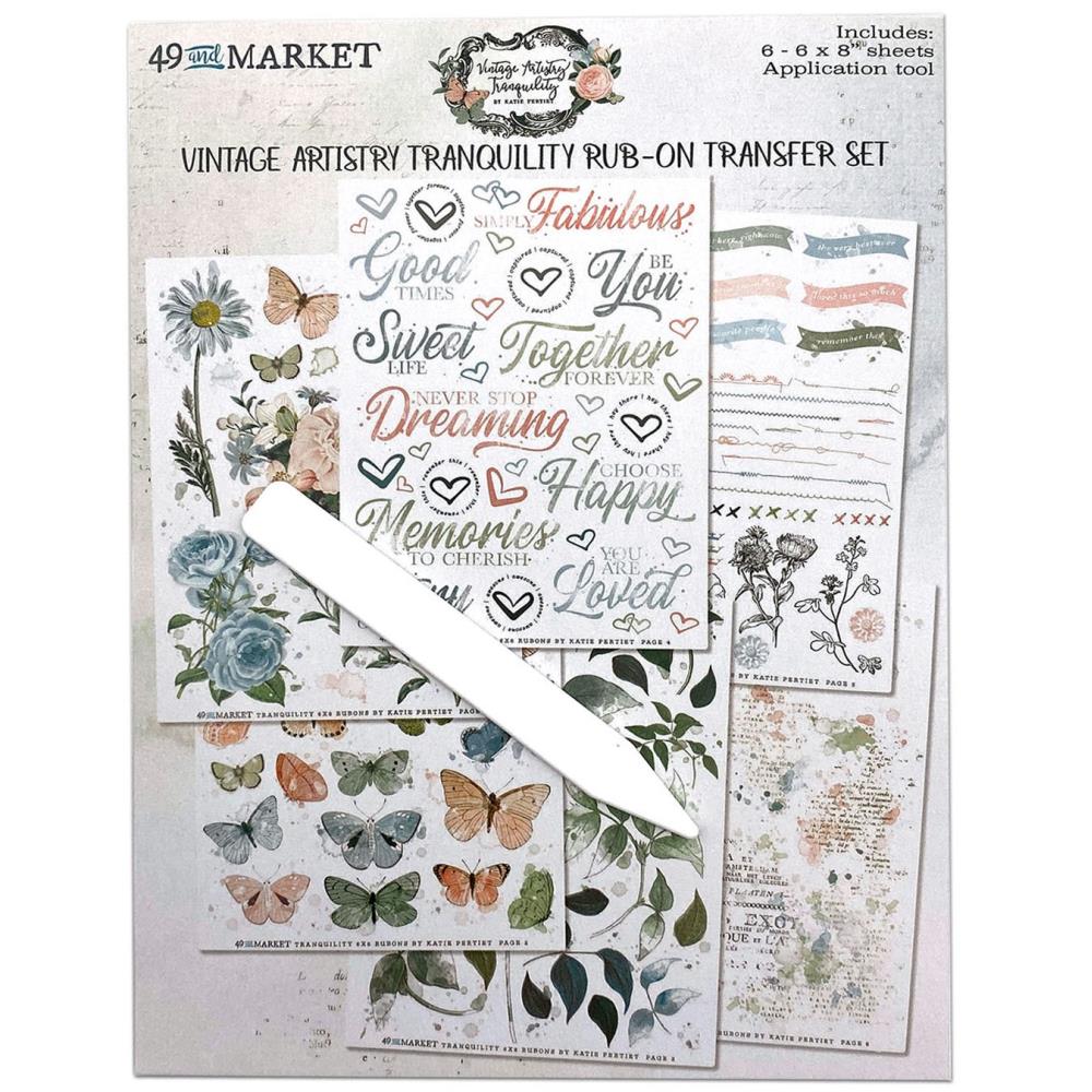 49 And Market Rub-Ons - Vintage Artistry Tranquility - Crafty Divas
